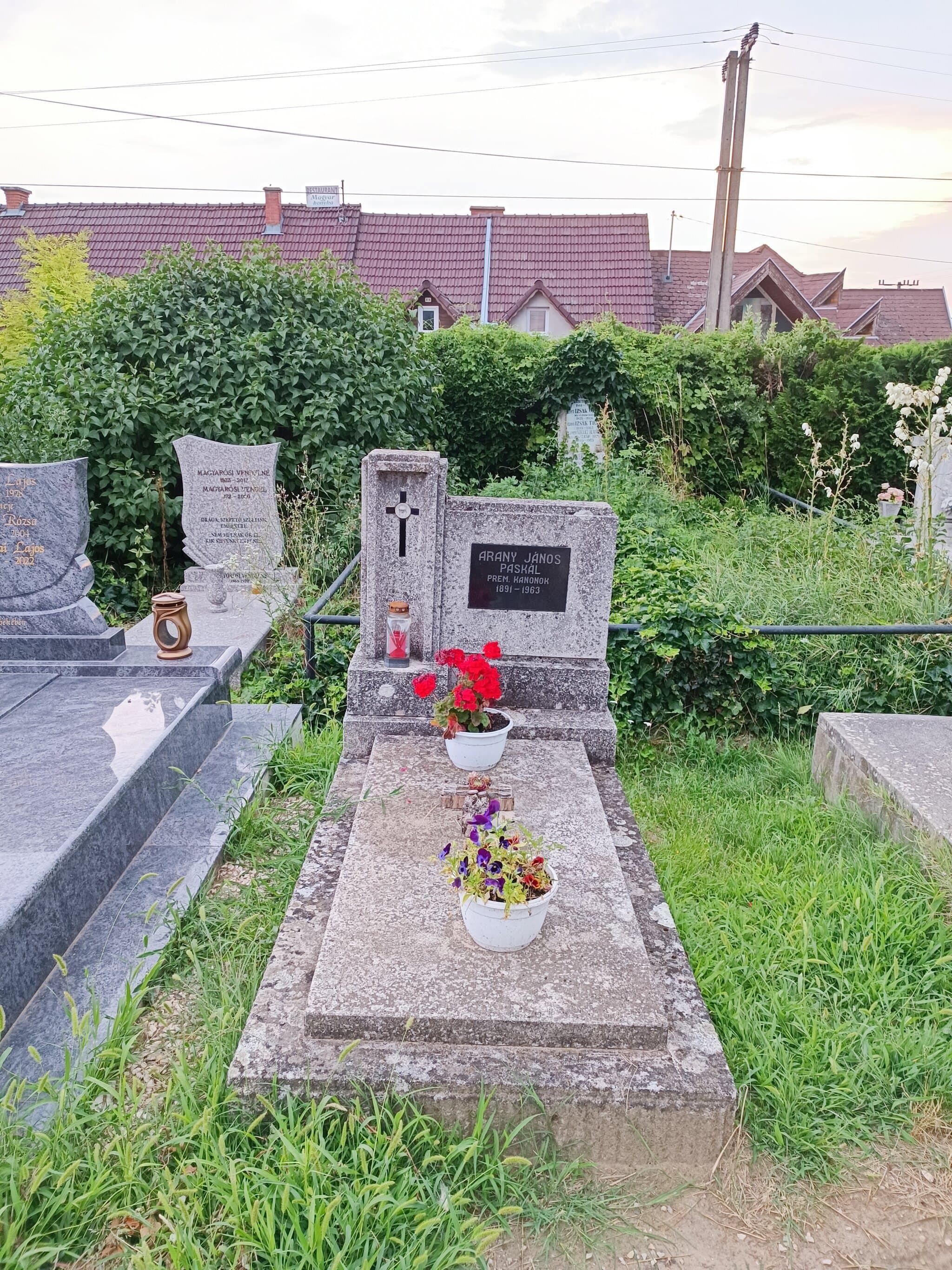 Arany János Paskál O.Praem sírja