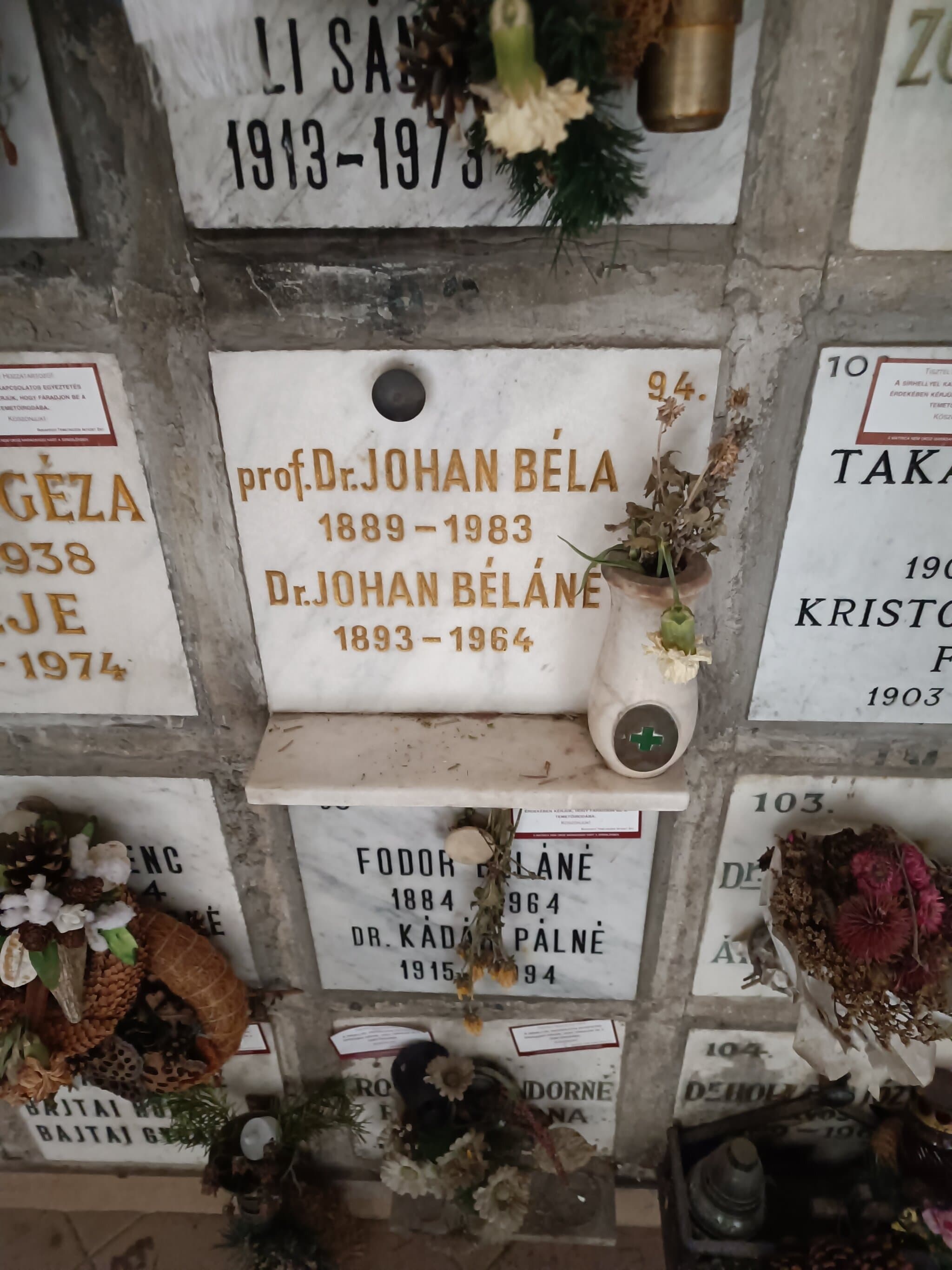 Johan Béla sírja