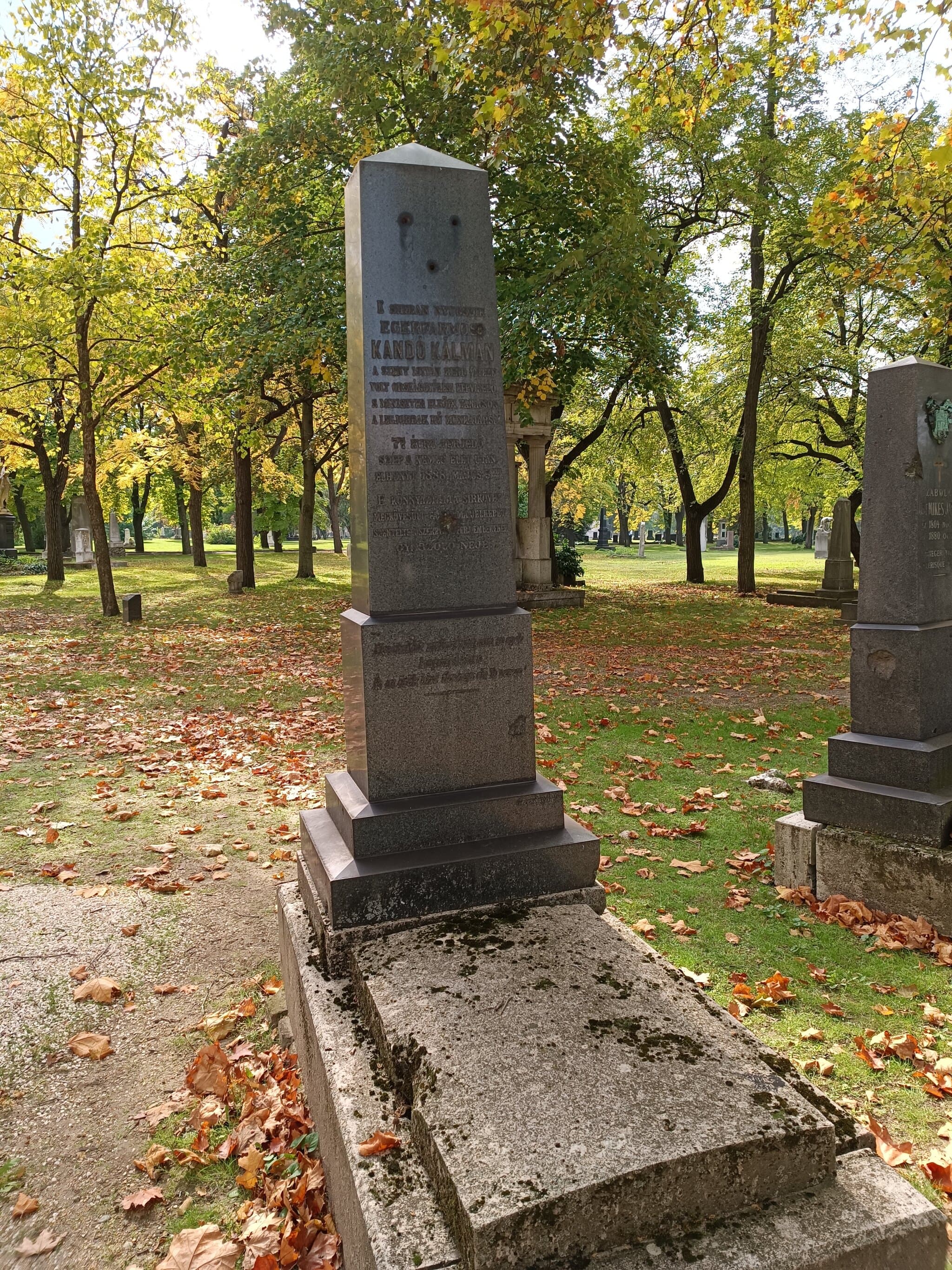 egerfarmosi és sztregovai Kandó Kálmán 1811 sírja
