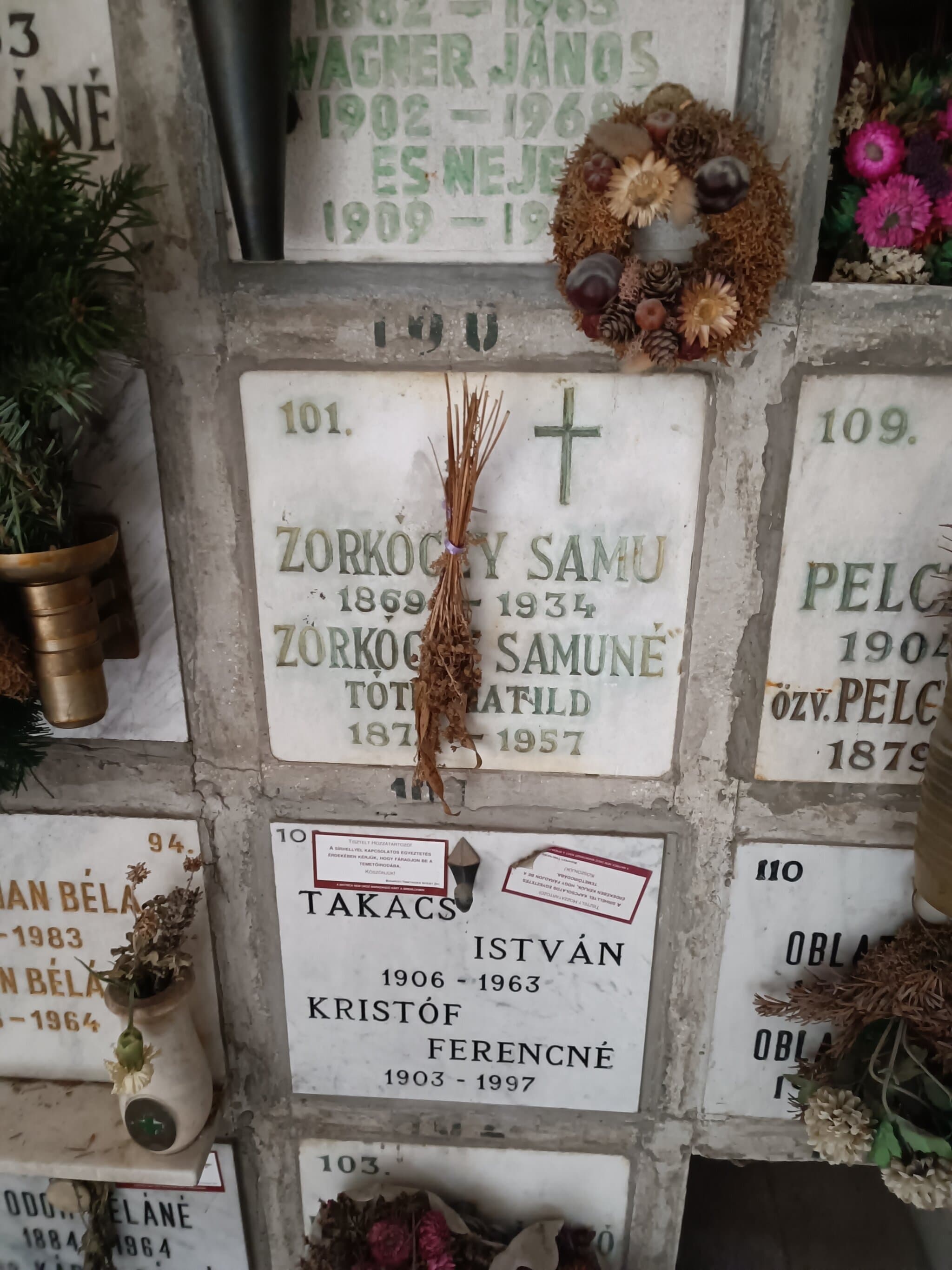 zorkóczi Zorkóczy Samu sírja