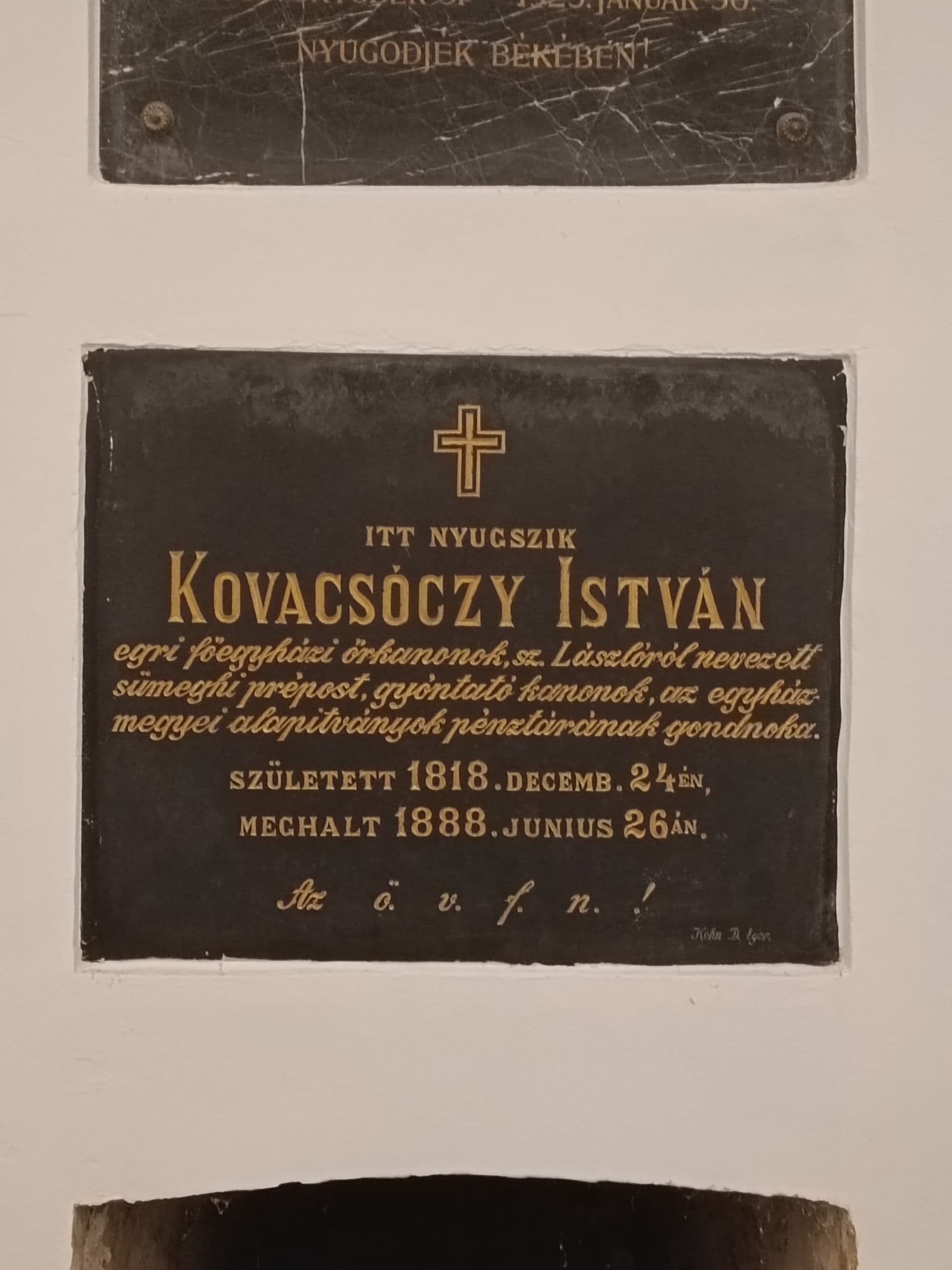 Kovacsóczy István sírja