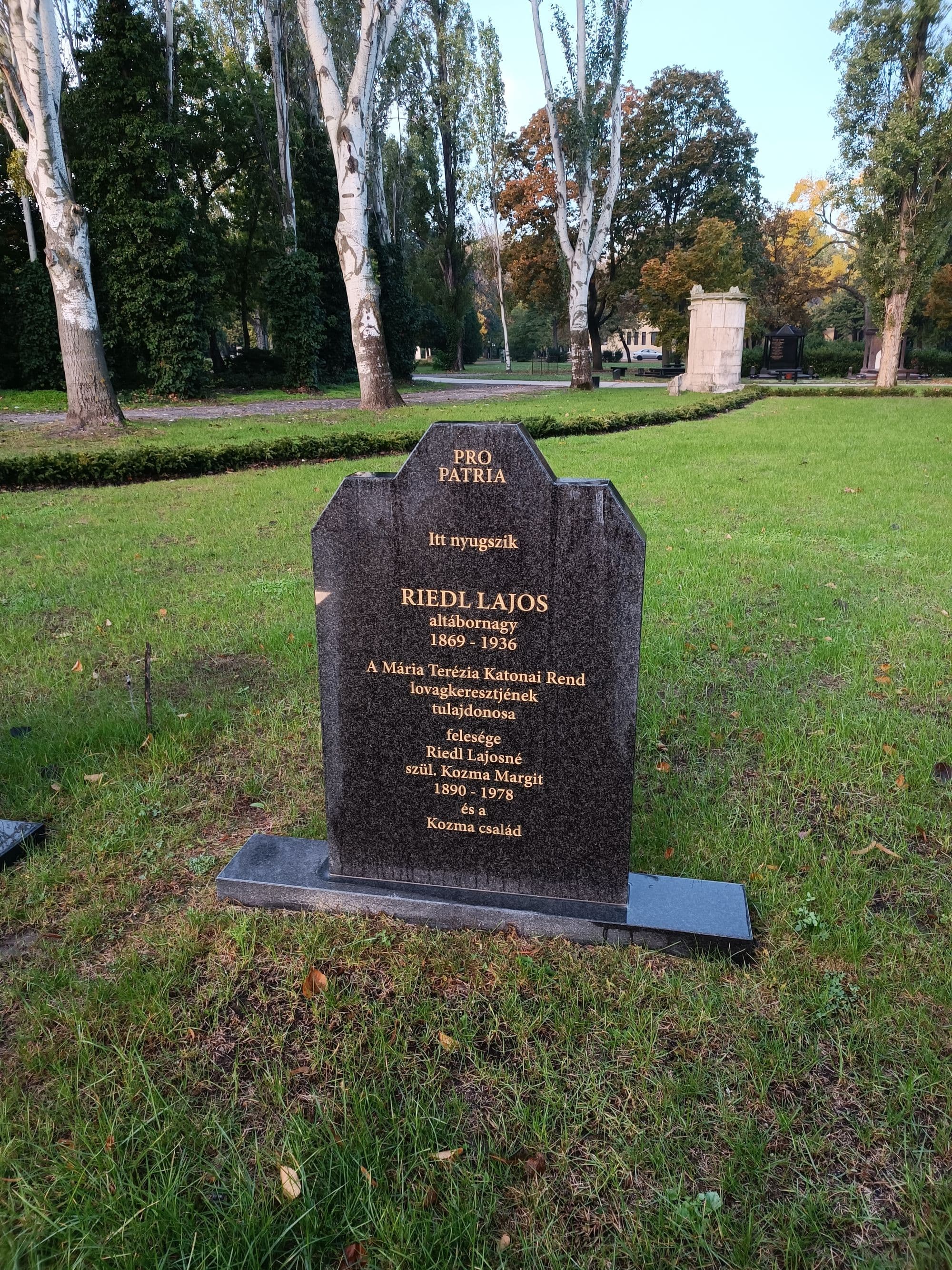 Riedl Lajos sírja
