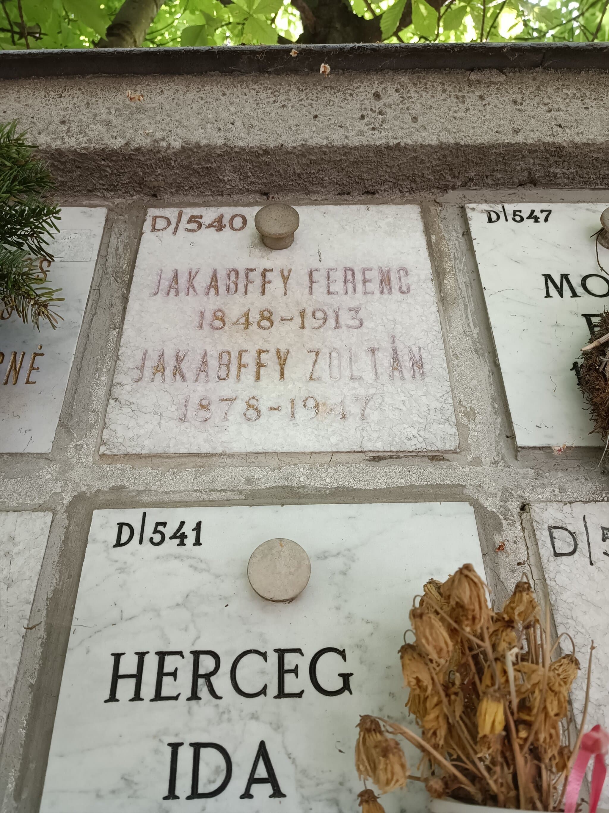 zaguzseni Jakabffy Ferenc sírja