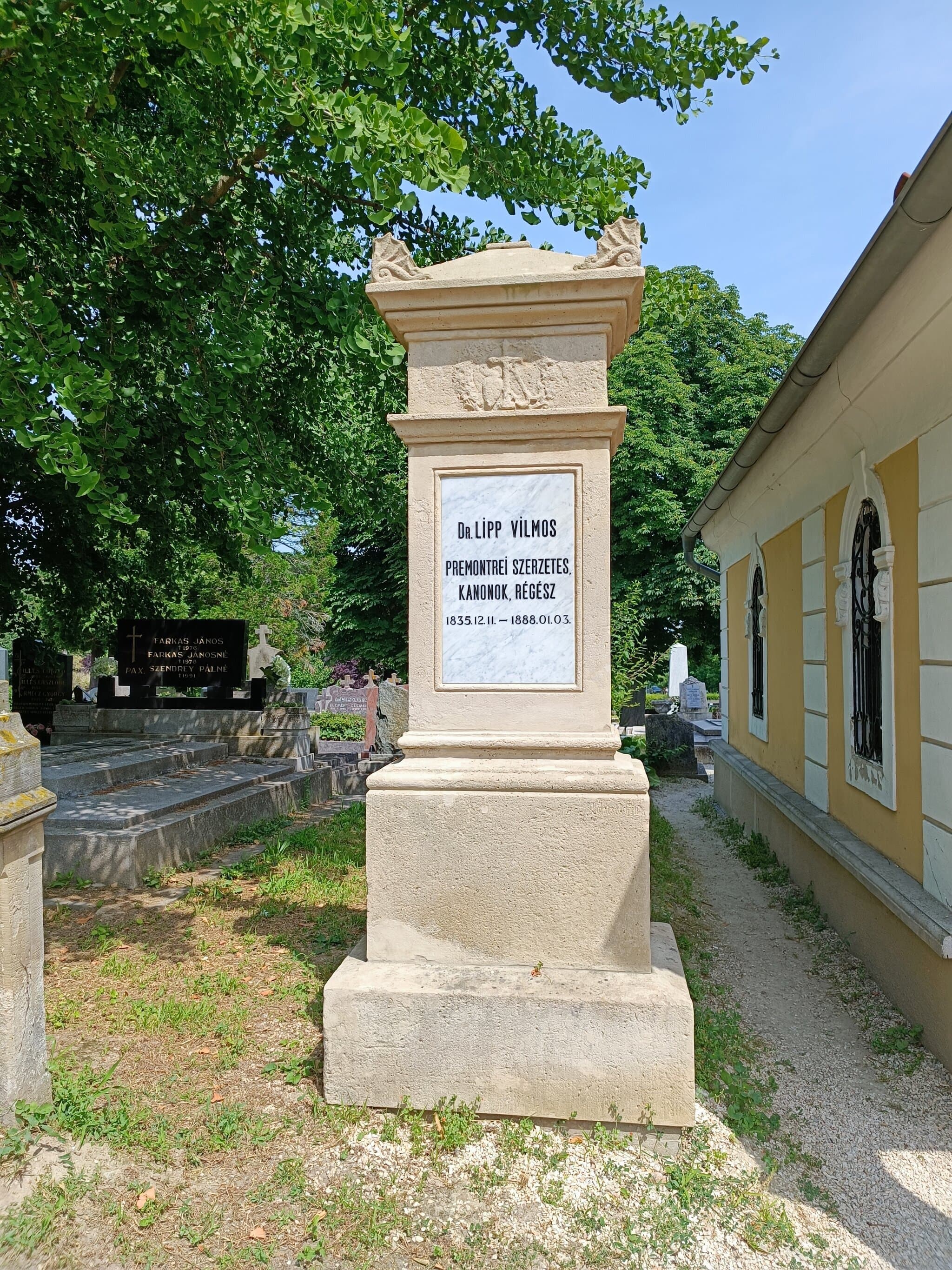 Lipp Vilmos O.Praem sírja