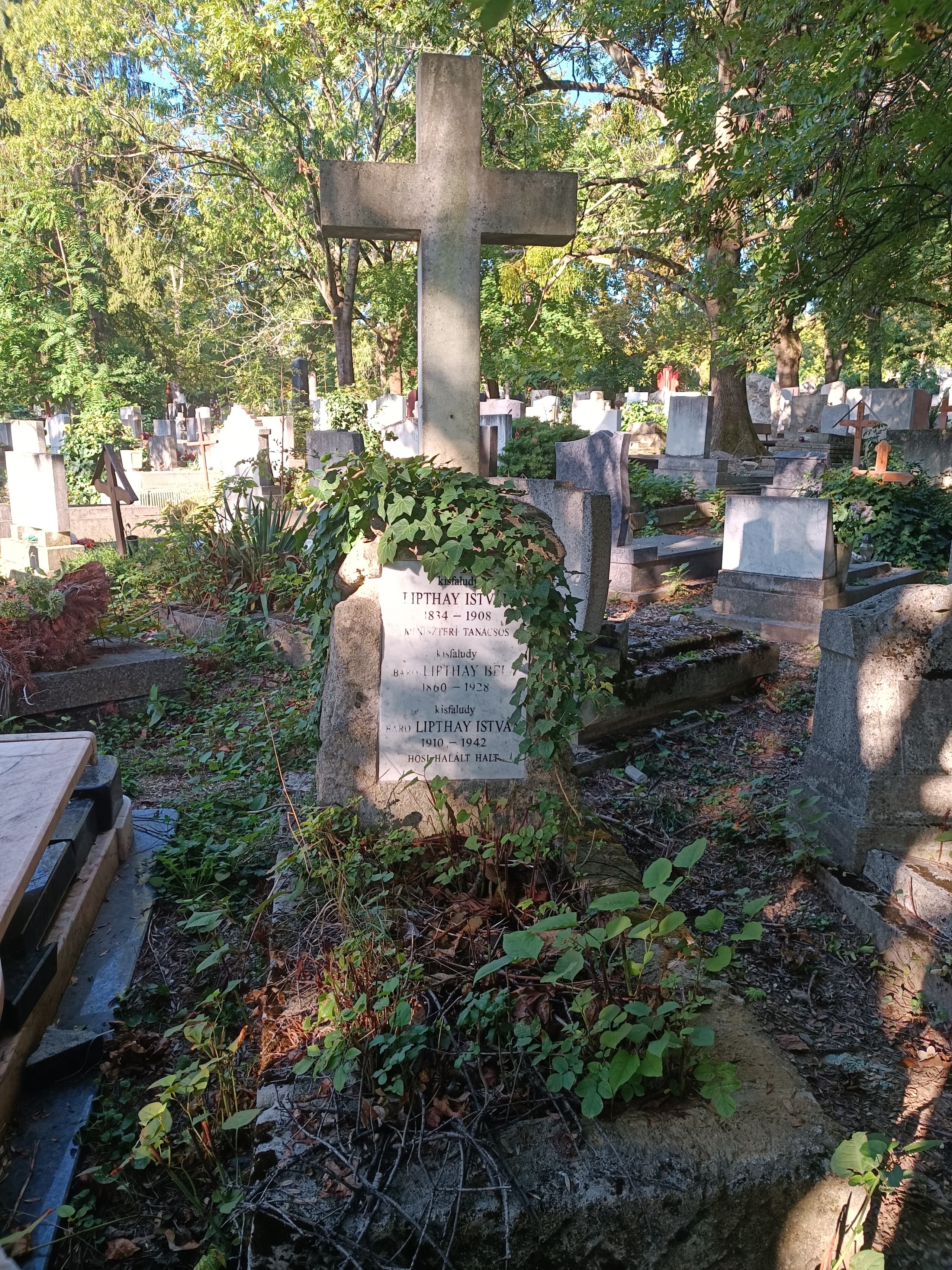 kisfaludi báró Lipthay Béla 1869 sírja