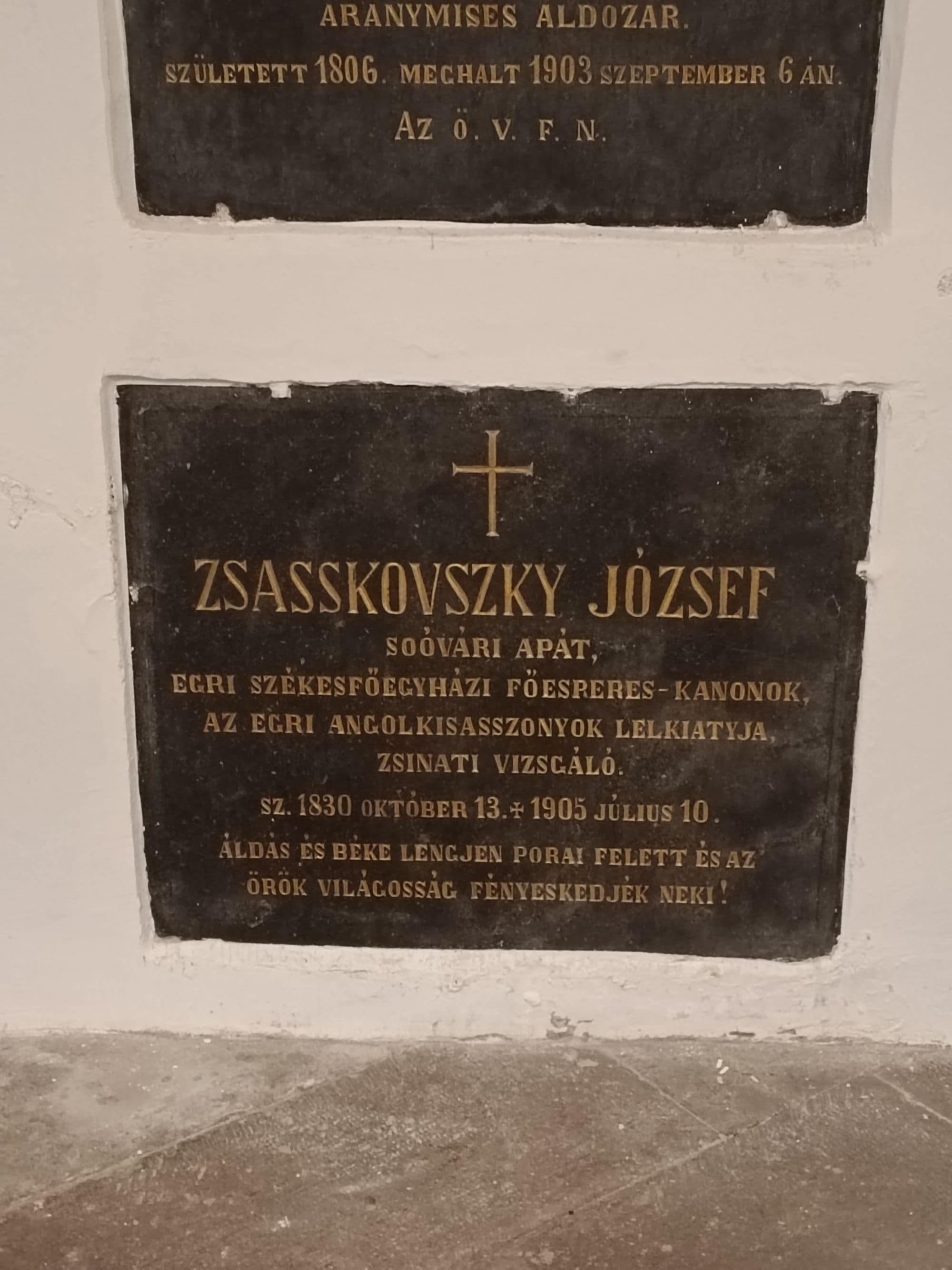 Zsasskovszky József sírja